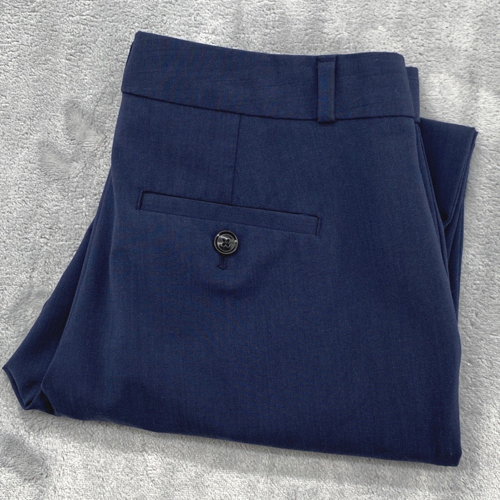 Banana Republic Avery Navy Blue Wool Blend Slim Straight Leg Dress Pants Size 0